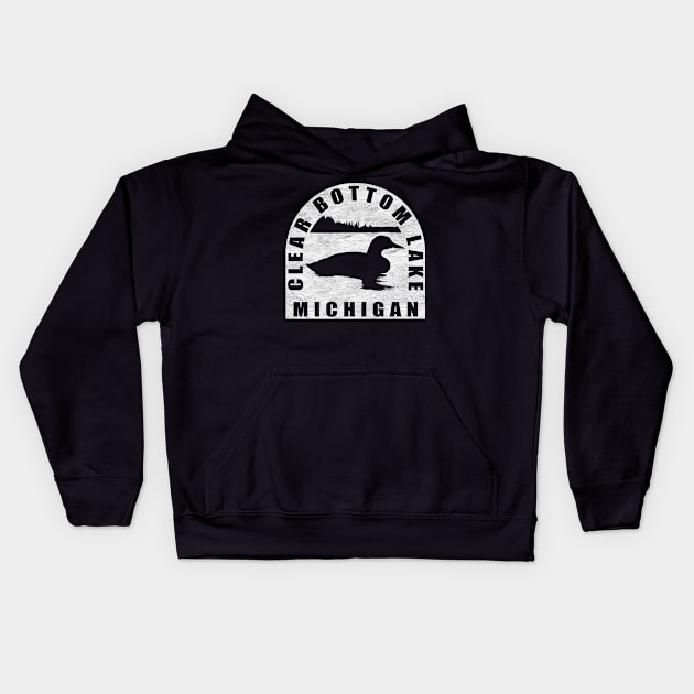 Clear Bottom Lake Loon Michigan Kids Hoodie by BirdsEyeWorks